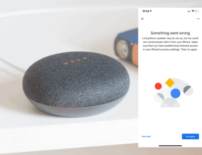 google home something went wrong
