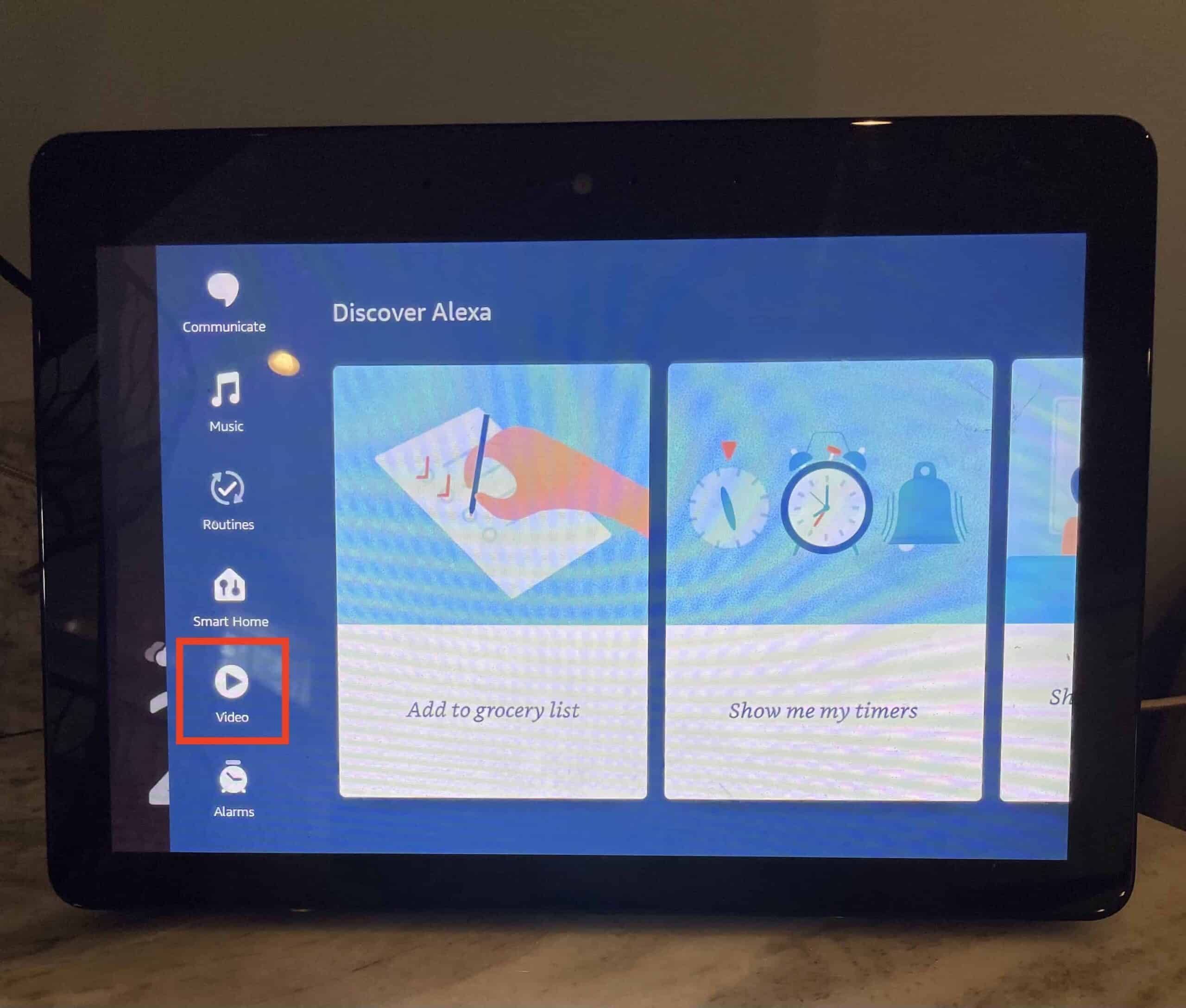 video section of the echo show