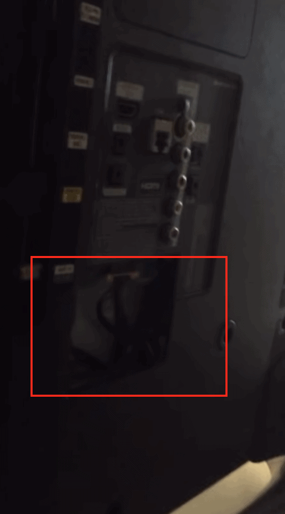 Reconnect power supply cable on Samsung TV