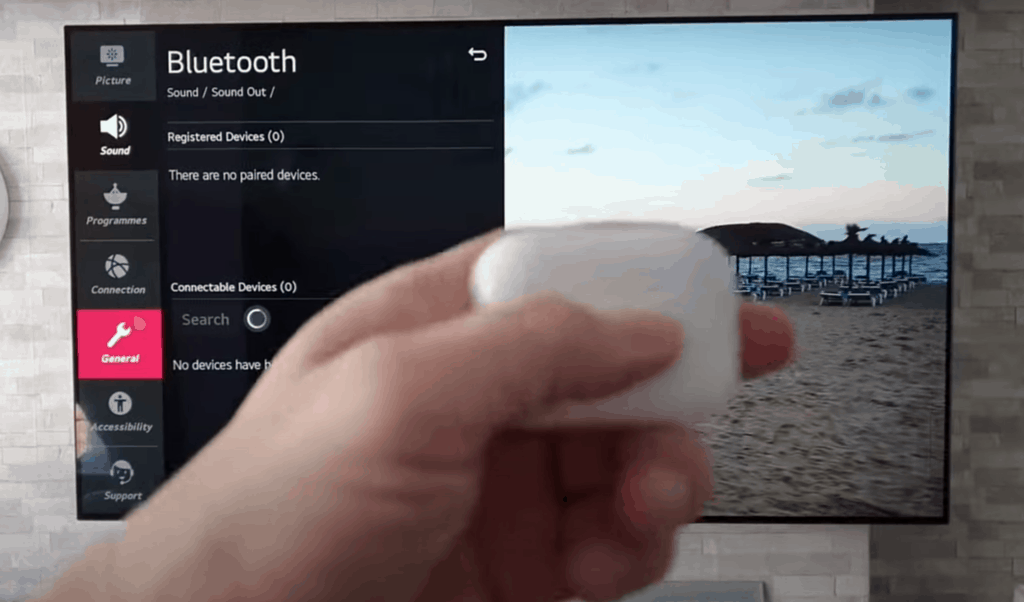 pairing bluetooth device to LG TV