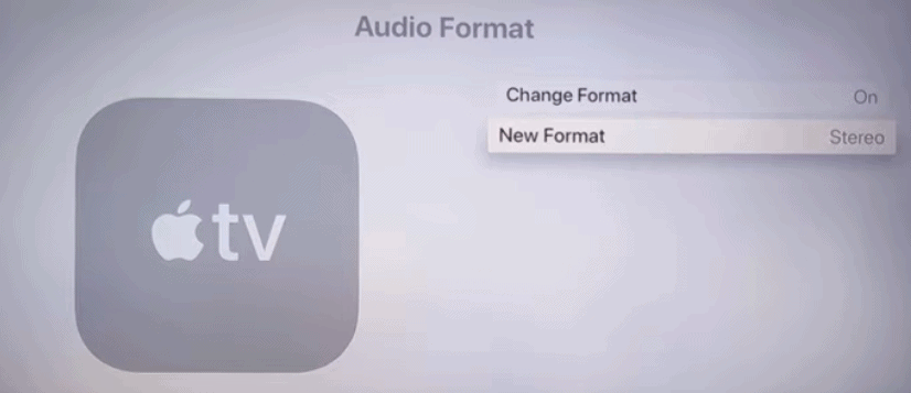Apple TV audio format Stereo