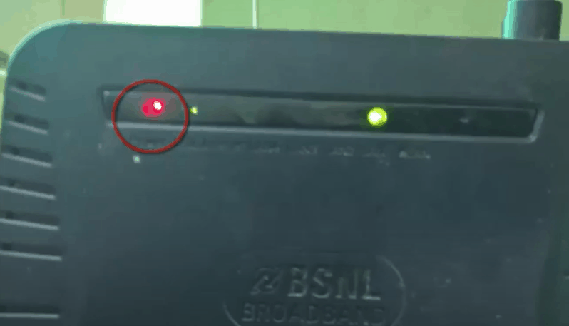 red light on modem indicates overheating