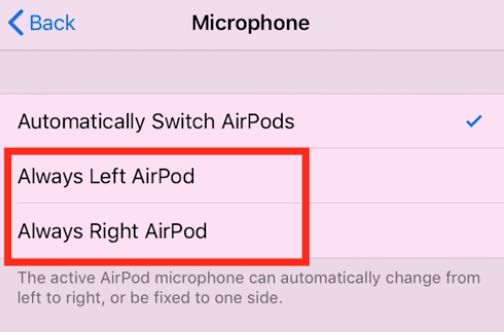 airpod mic settings