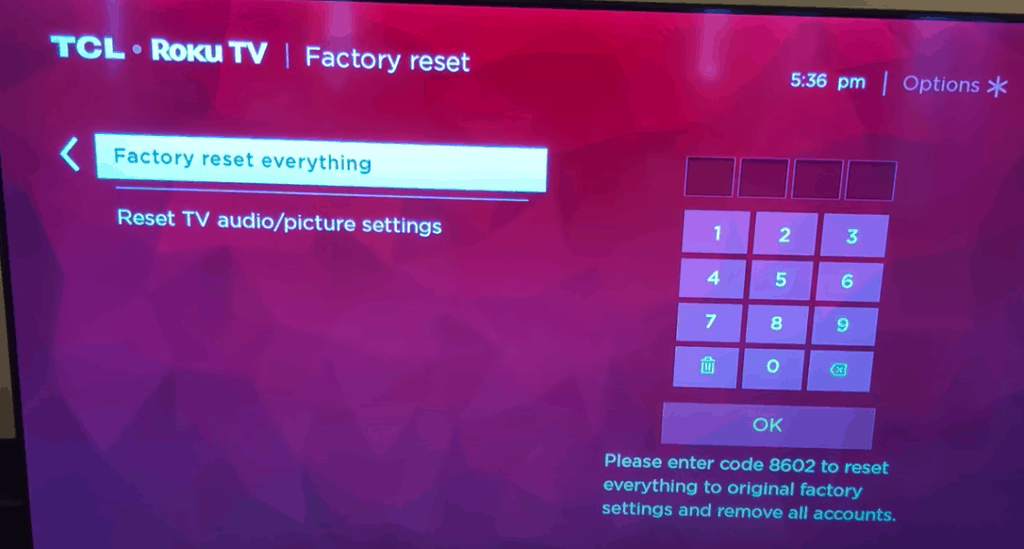 factory reset your smart tv for privacy