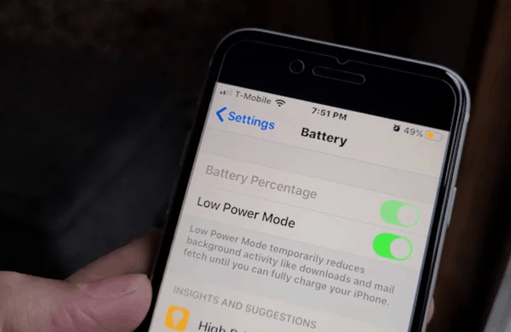 turn off low battery mode on iphone
