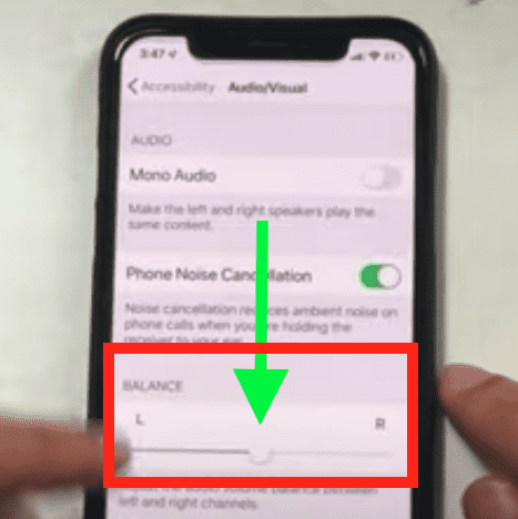 Make sure audio volume is balanced on iphone