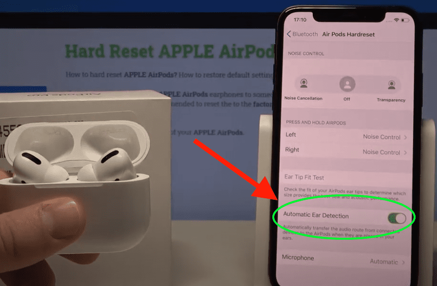 turn off airpod automatic ear detection to stop pausing