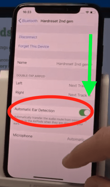 turn off airpod automatic ear detection