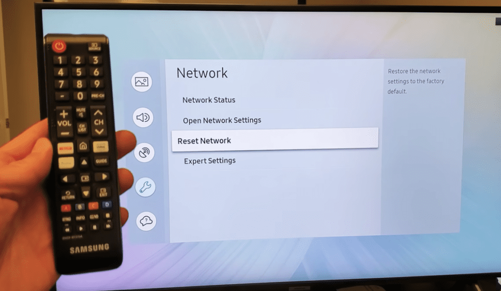 Reset network on Samsung TV