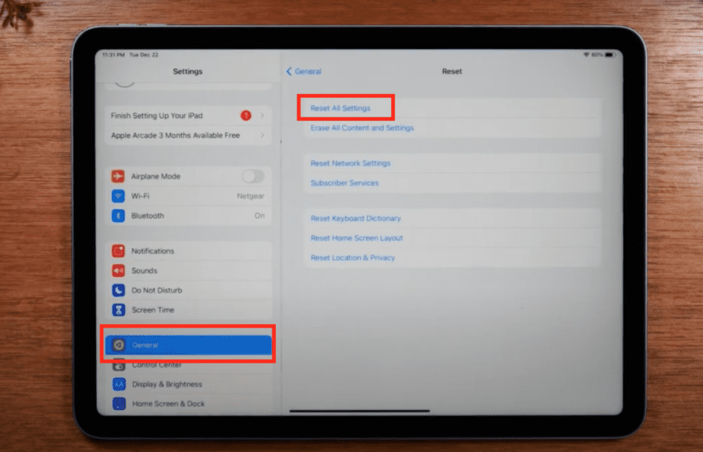 Reset All Settings of Your iPad