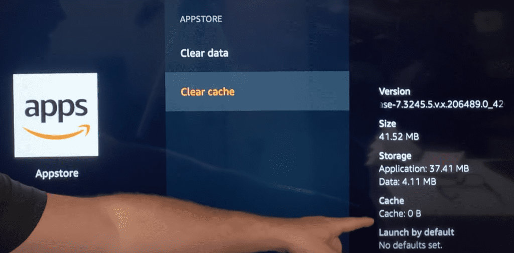 clear app cache on Firestick