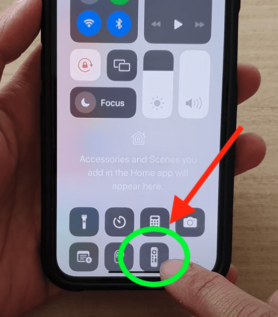 Control center Apple TV Remote on iPhone