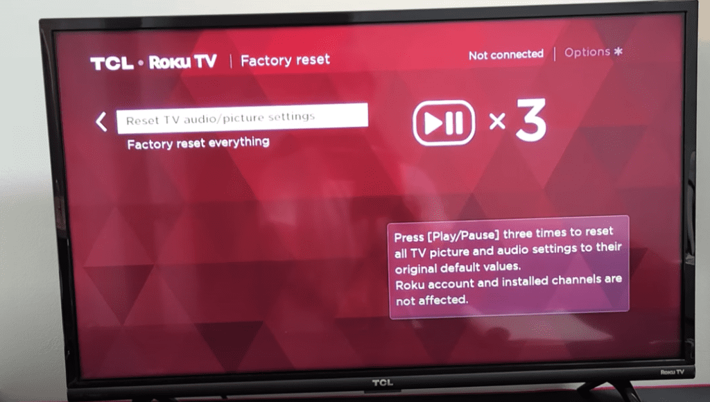 Reset audio and picture settings on TCL TV