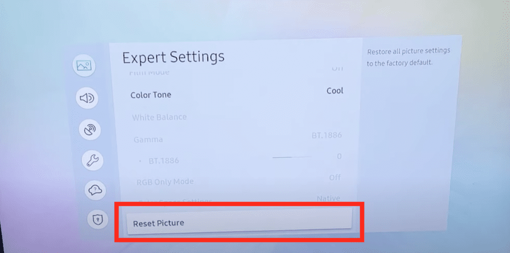 reset samsung tv picture settings