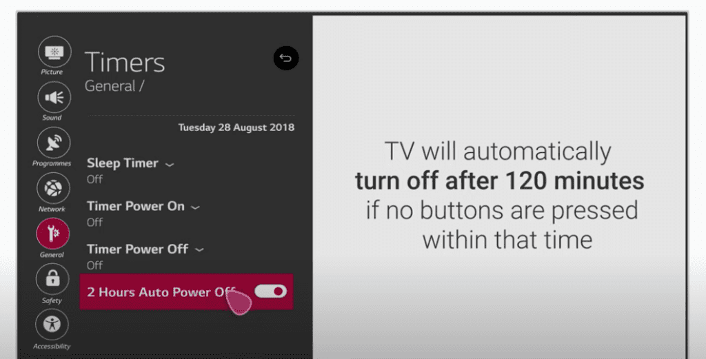 disable timers on lg tv