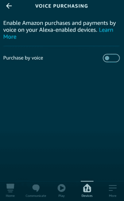 Disable Alexa voice purchasing
