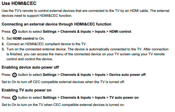 disable HDMI-CEC on Hisense TV