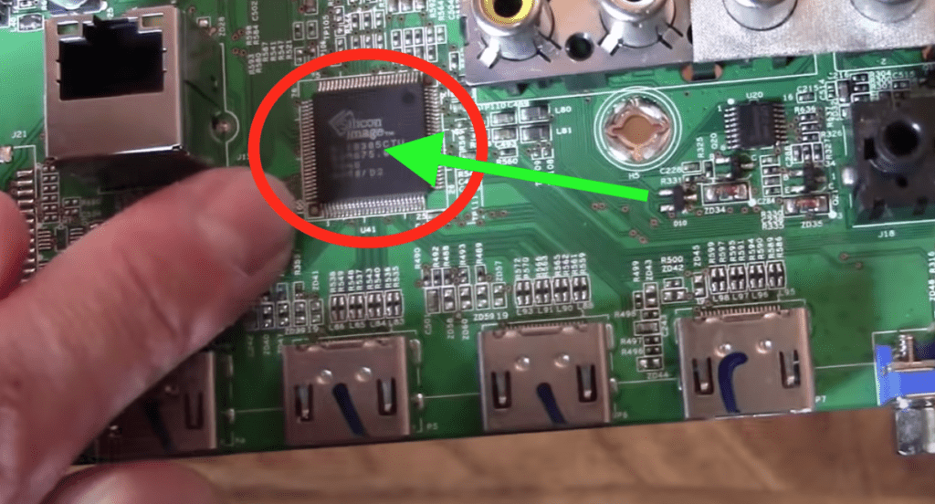 faulty IC chip on samsung tv motherboard