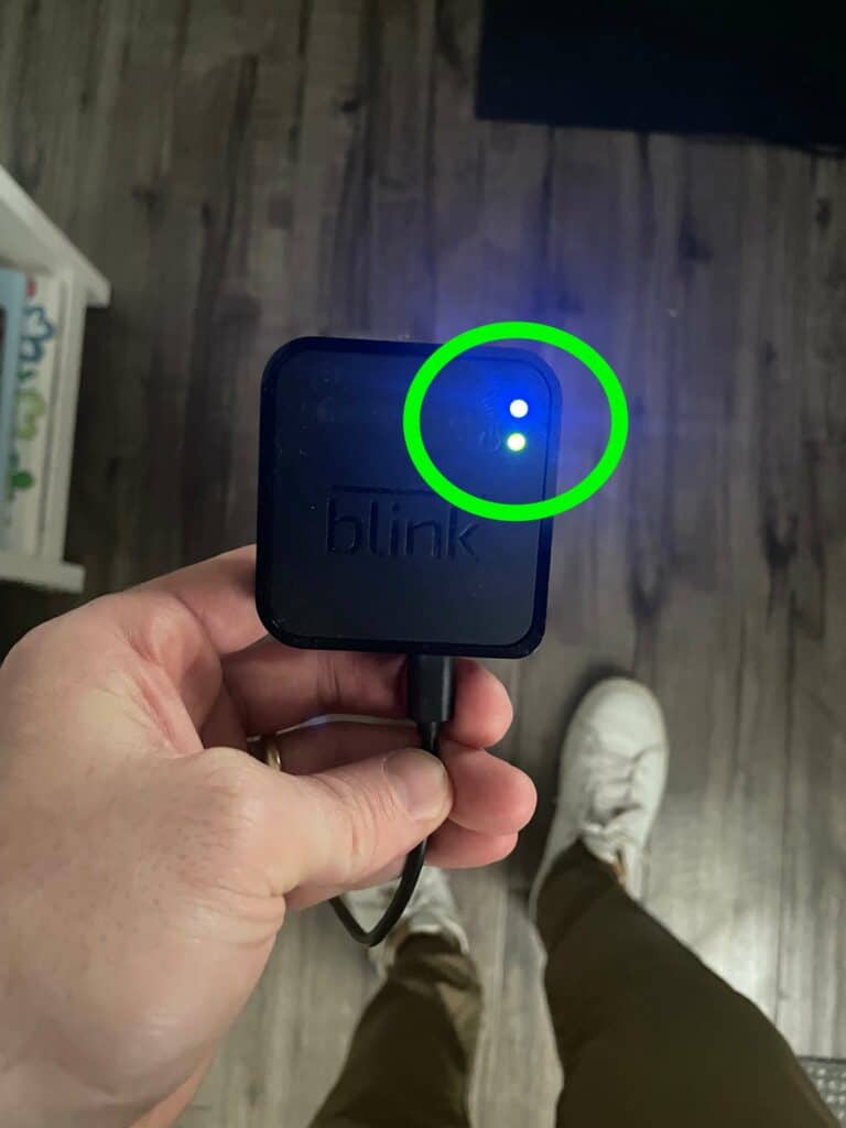 blink sync module blue and green lights