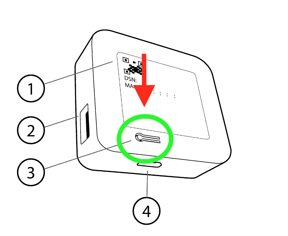 blink sync module reset button location on back