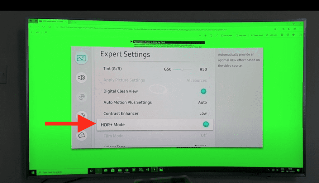 disable HDR+ Mode on Samsung TV