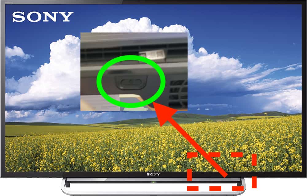 sony tv power button bottom right
