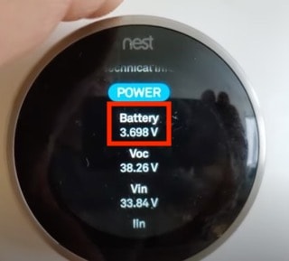 nest thermostat battery power metric